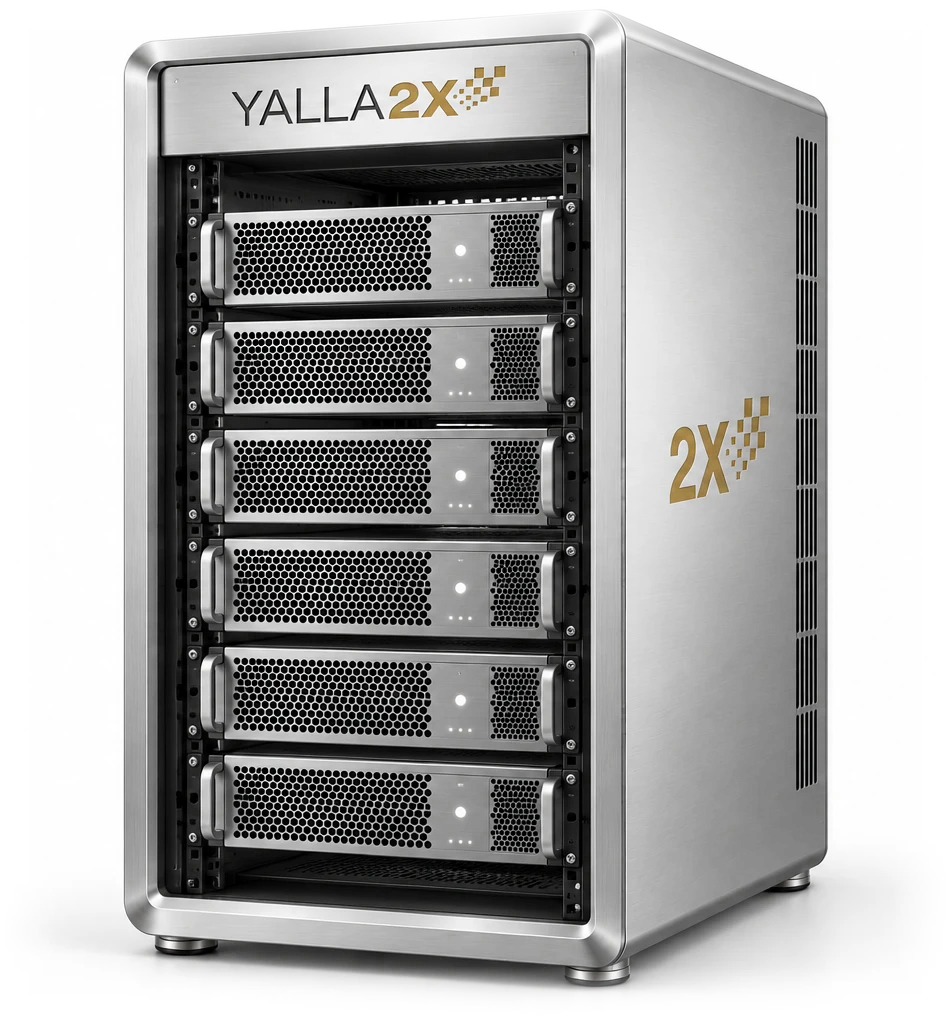 Illustrative render of a rack enclosure